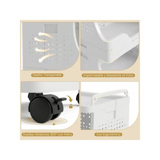 Carrello pieghevole DEANIC da cucina a 3 livelli