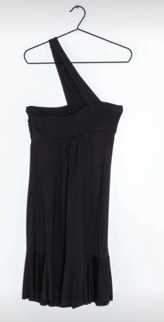 Vestido fiesta Mango negro lentejuelas asimétrico