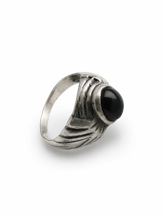 Anello Art Deco Argento Onice
