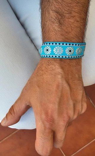 Pulsera étnica tela hombre