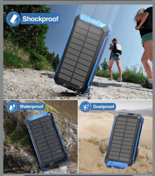 Cargador Solar 26800 mAh con 4 Cables