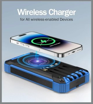 Cargador Solar 26800 mAh con 4 Cables