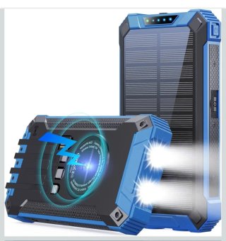 Cargador Solar 26800 mAh con 4 Cables