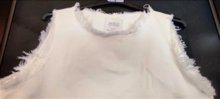 CropTop denim blanco Zara Trafaluc L deshilachado