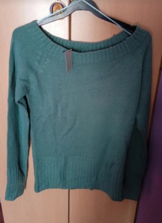 Jersey verde cuello barco