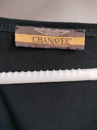 Camiseta Chanel Talla M Encaje Negro Rosa