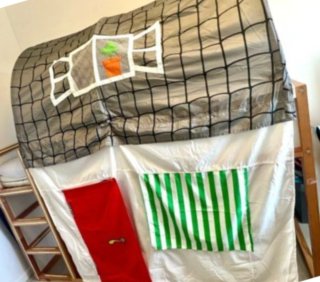 Cama alta KURA IKEA reversible + Dosel