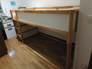 Cama alta KURA IKEA reversible + Dosel