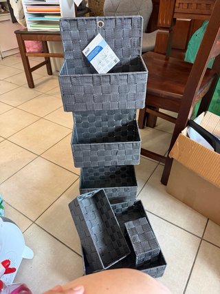 Cesti portaoggetti in tessuto intrecciato