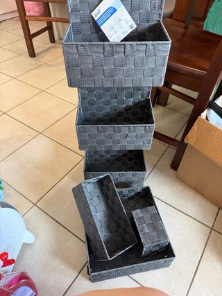 Cesti portaoggetti in tessuto intrecciato