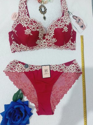 Conjunto Lencería Encaje Burdeos 95C