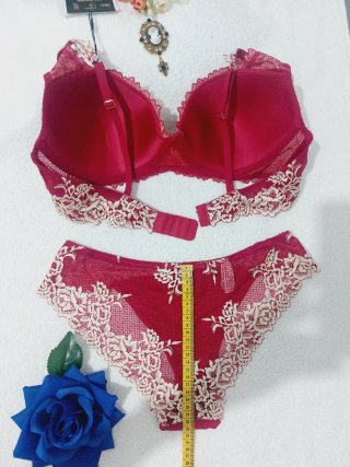 Conjunto Lencería Encaje Burdeos 95C