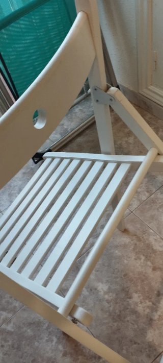 Silla plegable madera IKEA blanca
