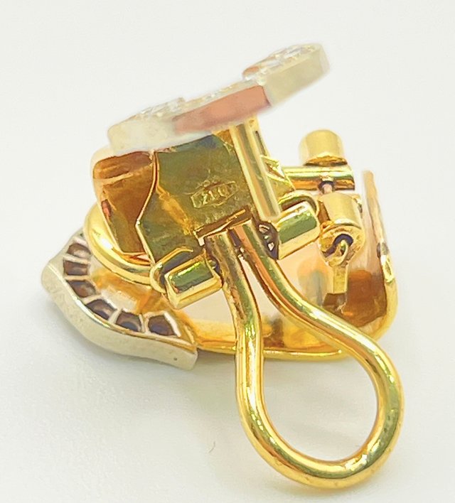 Pendientes Oro 18k Combinado y Circonitas 6.92 gr