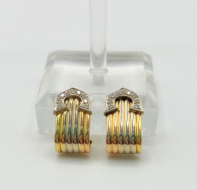 Pendientes Oro 18k Combinado y Circonitas 6.92 gr