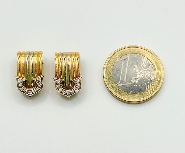Pendientes Oro 18k Combinado y Circonitas 6.92 gr