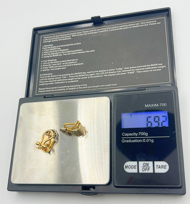 Pendientes Oro 18k Combinado y Circonitas 6.92 gr