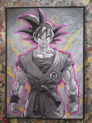 Dipinto disegno Goku Super Saiyan