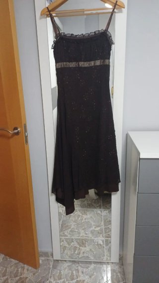 Vestido de fiesta negro/marrón