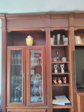 Armario modular madera y cristal