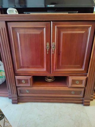 Armario modular madera y cristal