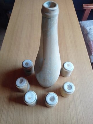 Juego Cerámico Botella y 6 Vasos M. Coello