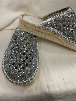 Ciabatte Lagoa Argentate Glitter Tg 38 nuove