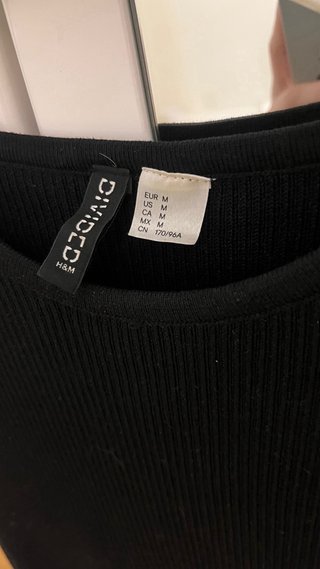 Vestido H&M canalé negro talla M