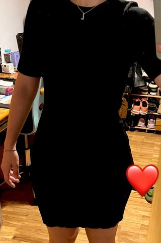 Vestido H&M canalé negro talla M