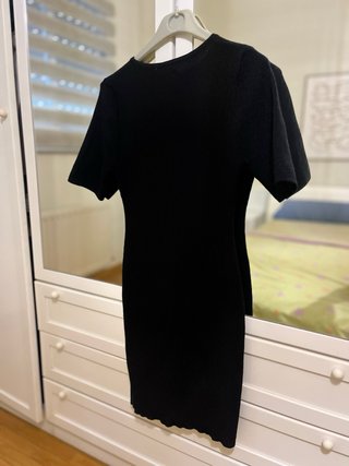 Vestido H&M canalé negro talla M
