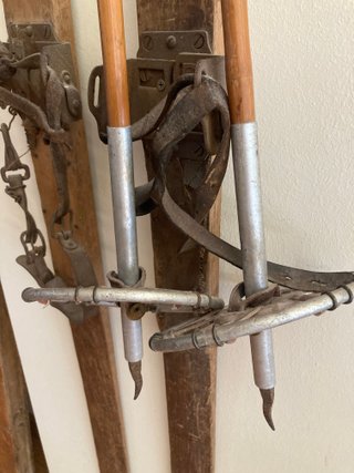 Esquís Antiguos de Madera Vintage