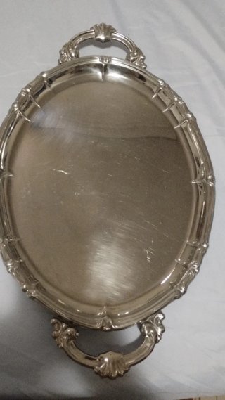 Vassoio Inox con Manici Decorati