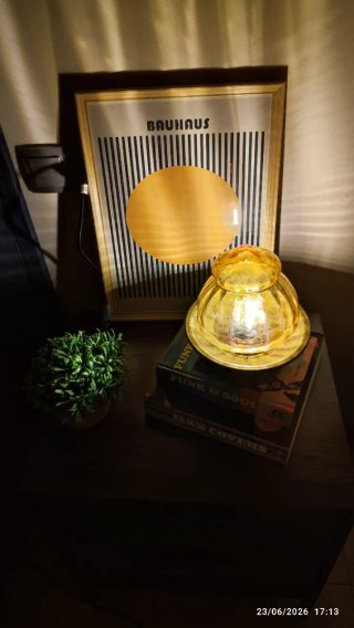 Lámpara Mesa Vintage Mid-Century Cristal