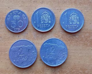 Lote 15 Monedas Pesetas Varias y Mundial 82