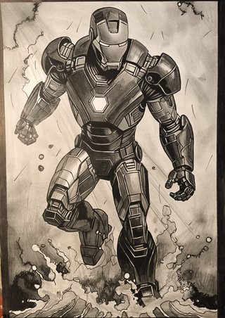Disegno Iron Man su carta