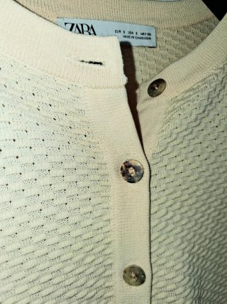 Cárdigan Zara Punto Rosa Talla XS