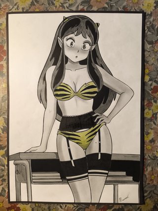 Dipinto quadro disegno donna sexy lamu
