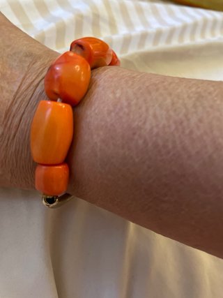 Bracciale e orecchini corallo arancio