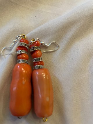 Bracciale e orecchini corallo arancio