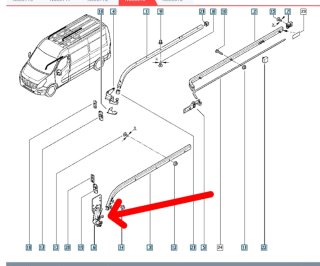 Soporte guía puerta corredera Renault Master III