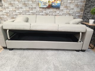 Sofá Cama con Arcón Beige/Gris
