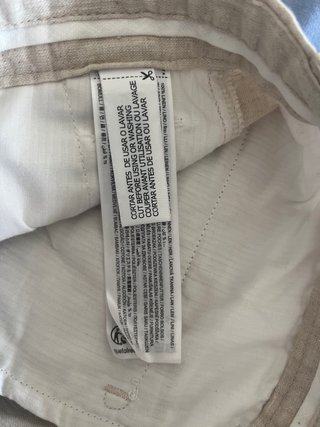 Pantalón corto lino hombre beige