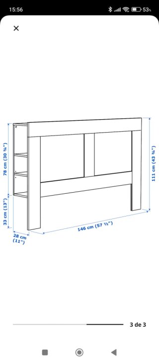 BRIMNES Cabecero blanco 140 cm