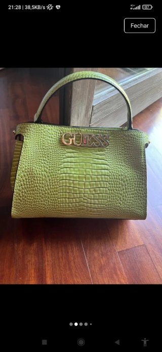 Mala Guess Original Verde Textura Pele