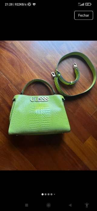 Mala Guess Original Verde Textura Pele