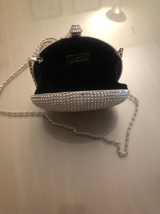 Bolso fiesta Di Don plateado pedrería