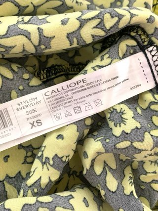 Vestito corto Calliope floreale giallo e nero
