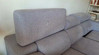 Sofá modular gris de tela