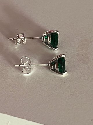 Pendientes Corazón Plata Ley Verde