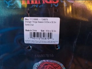 Stranger Things x Santa Cruz Skateboards